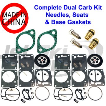NEW SeaDoo Dual Mikuni Carburetor Rebuild Kit Needle Seat Base Gasket XP 580 587