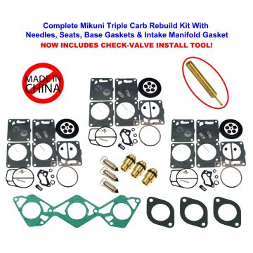 Yamaha Triple Mikuni Carb Rebuild Kit Needle/Seat & Gaskets 1998 Exciter w Tool
