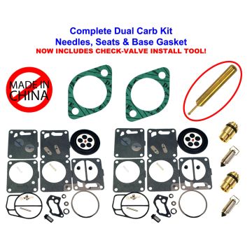 SeaDoo Dual Mikuni Carburetor Rebuild Kit Needle Seat Gasket 1991-1992 XP & Tool