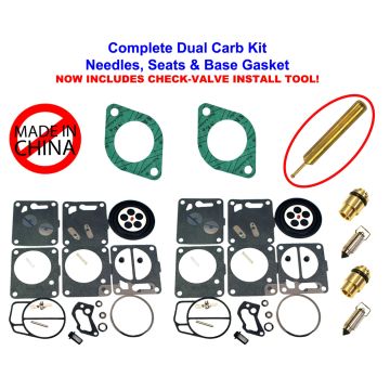 SeaDoo Dual Mikuni Carburetor Rebuild Kit, Needle Seat Gasket XP 1996-97 & Tool